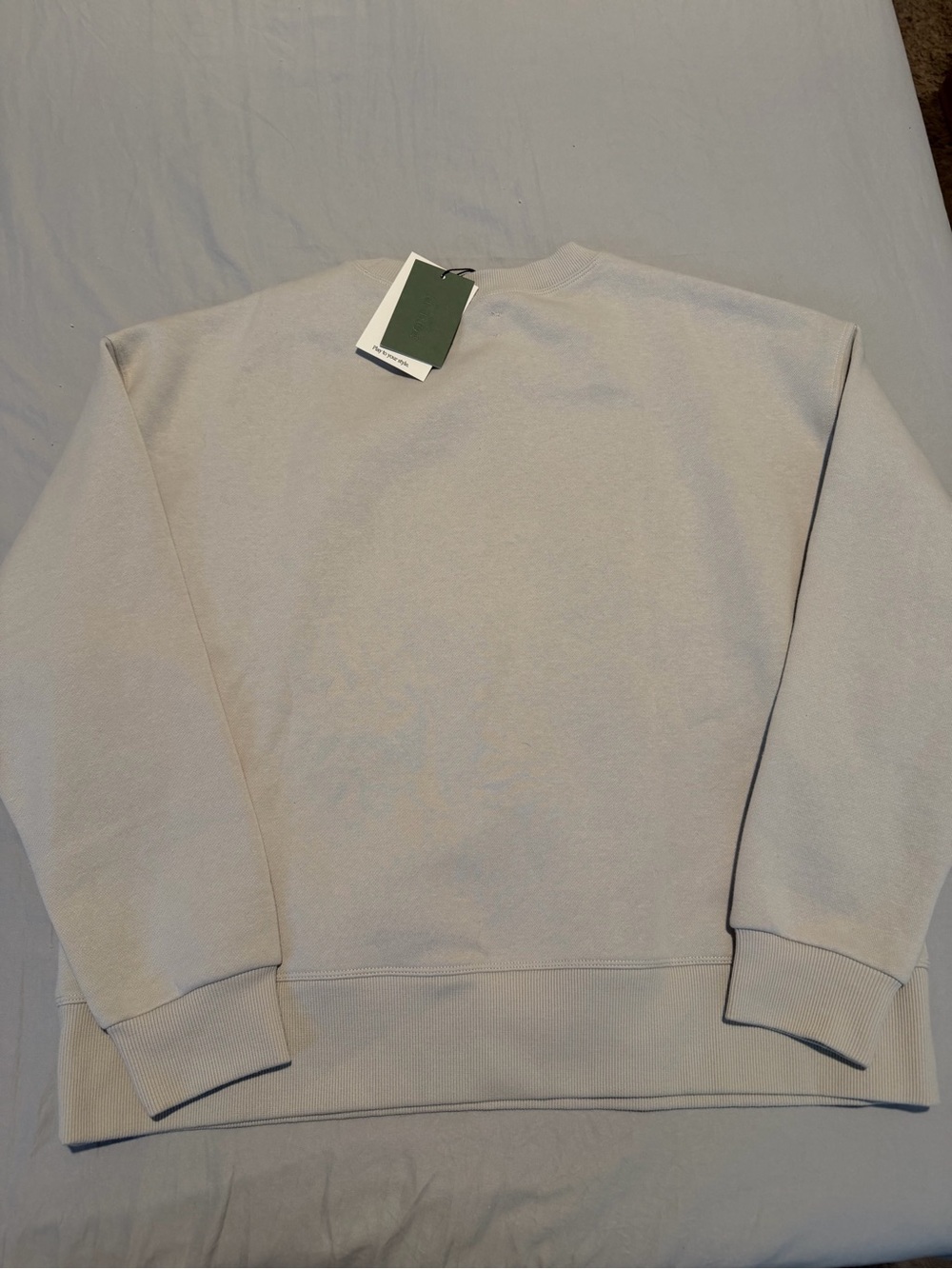 Fore-te Neutral Cream Crewneck Sweatshirt with Golf & Racquet Logo - Picture 5 of 6